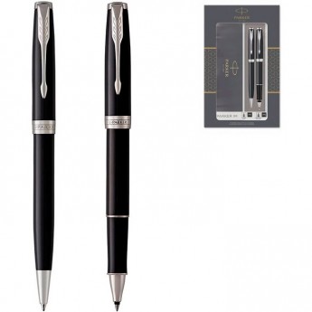 Набор PARKER SONNET LAQBLACK CT роллер и шариковая ручка 2093259